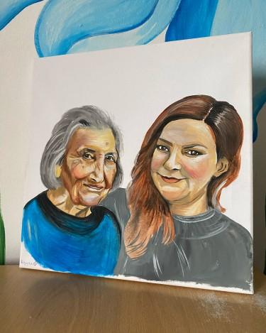 Portret drugarice i njene bake, autor Andjela Vukojevic