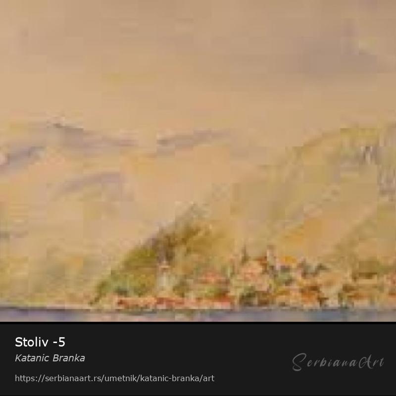 Stoliv -5, Vodene boje/Papir, Katanic Branka