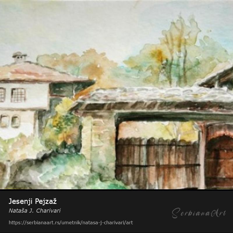 Jesenji Pejzaž, Vodene boje/Papir, Nataša J. Charivari