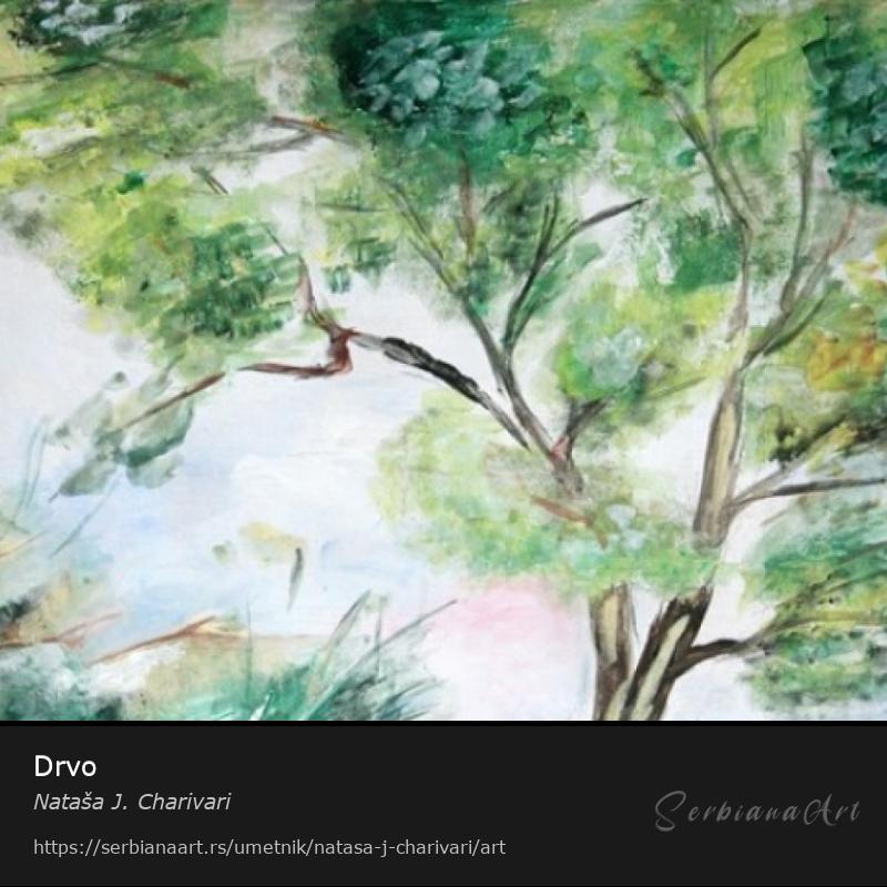 Drvo, Tempera/Karton, Nataša J. Charivari