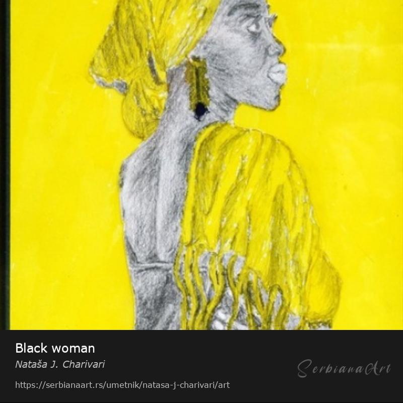 Black woman, Kombinovano/Papir, Nataša J. Charivari