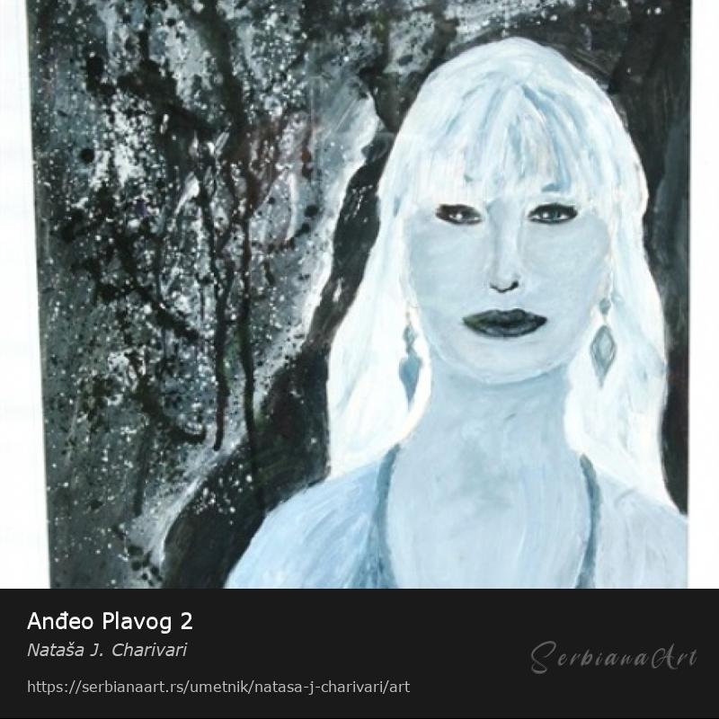Anđeo Plavog 2, Tempera/Karton, Nataša J. Charivari