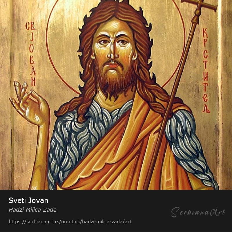 Sveti Jovan, Akrilik/Drvo, Hadzi Milica Zada