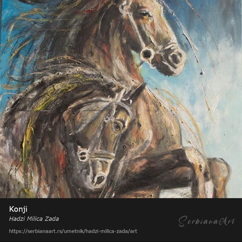Konji, Ulje/Platno, Hadzi Milica Zada