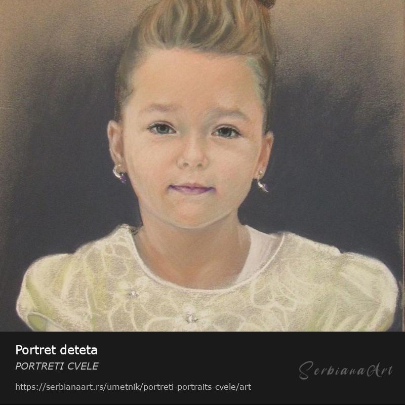 Portret deteta, Pastel/Papir, PORTRETI CVELE