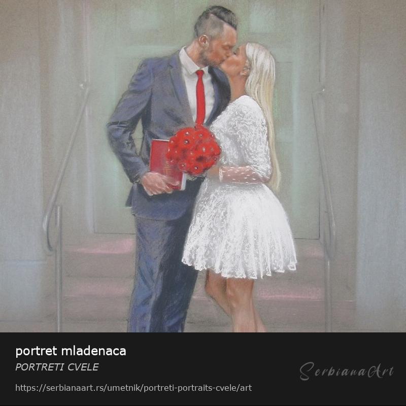portret mladenaca, Pastel/Papir, PORTRETI CVELE