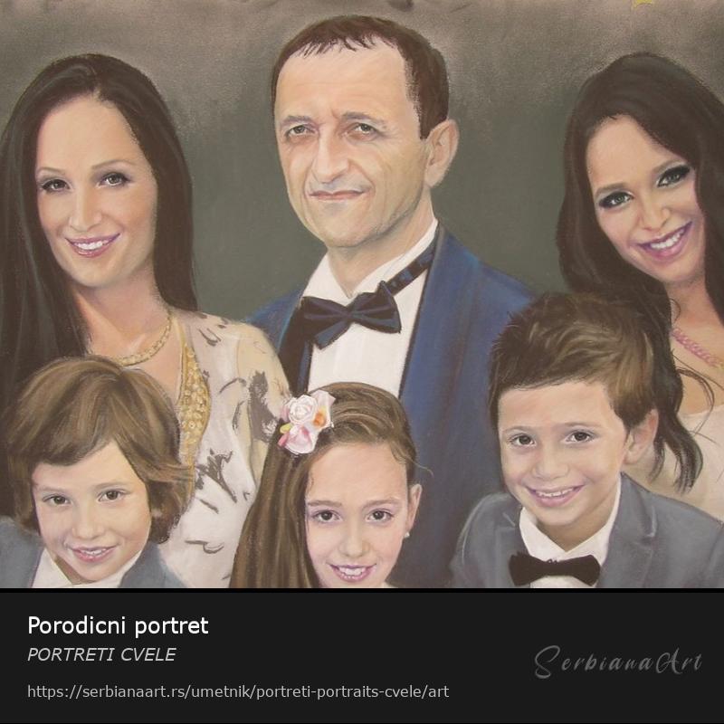 Porodicni portret, Pastel/Papir, PORTRETI CVELE