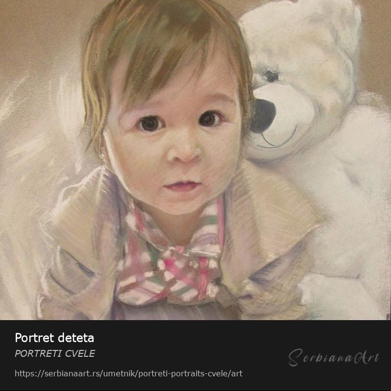 Portret deteta, Pastel/Papir, PORTRETI CVELE