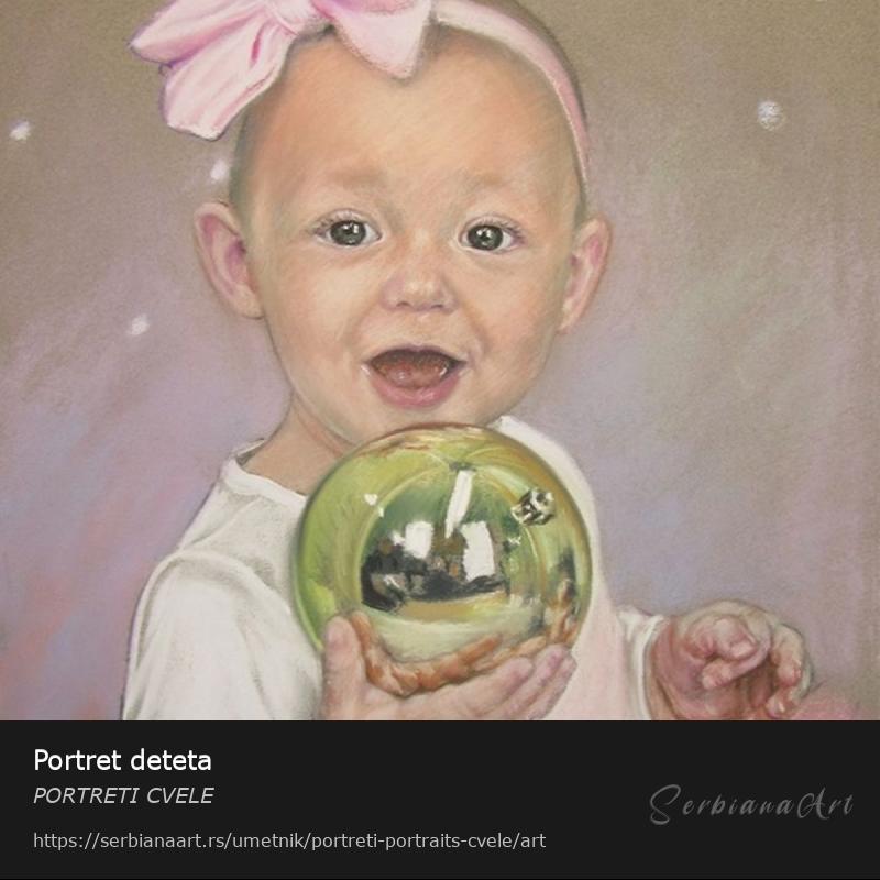Portret deteta, Pastel/Papir, PORTRETI CVELE