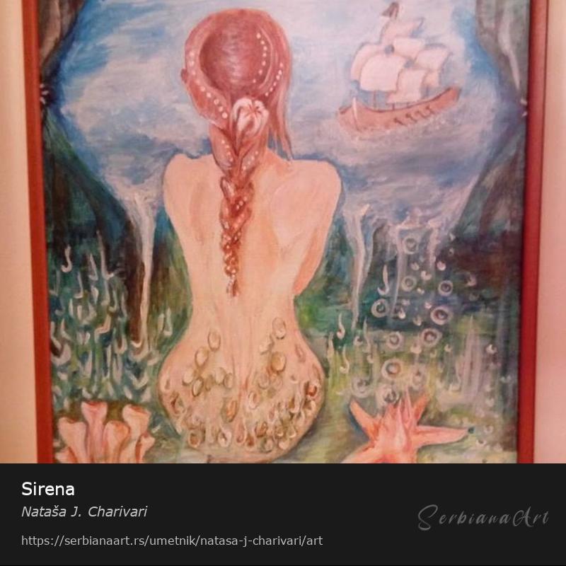 Sirena, Akrilik/Platno, Nataša J. Charivari