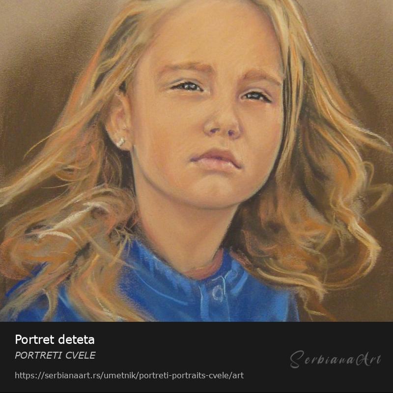 Portret deteta, Pastel/Papir, PORTRETI CVELE