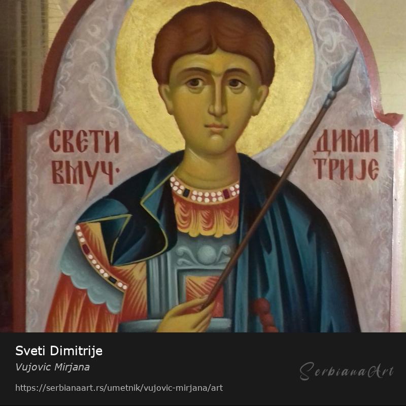 Sveti Dimitrije, Jajčana tempera/Drvo, Vujovic Mirjana
