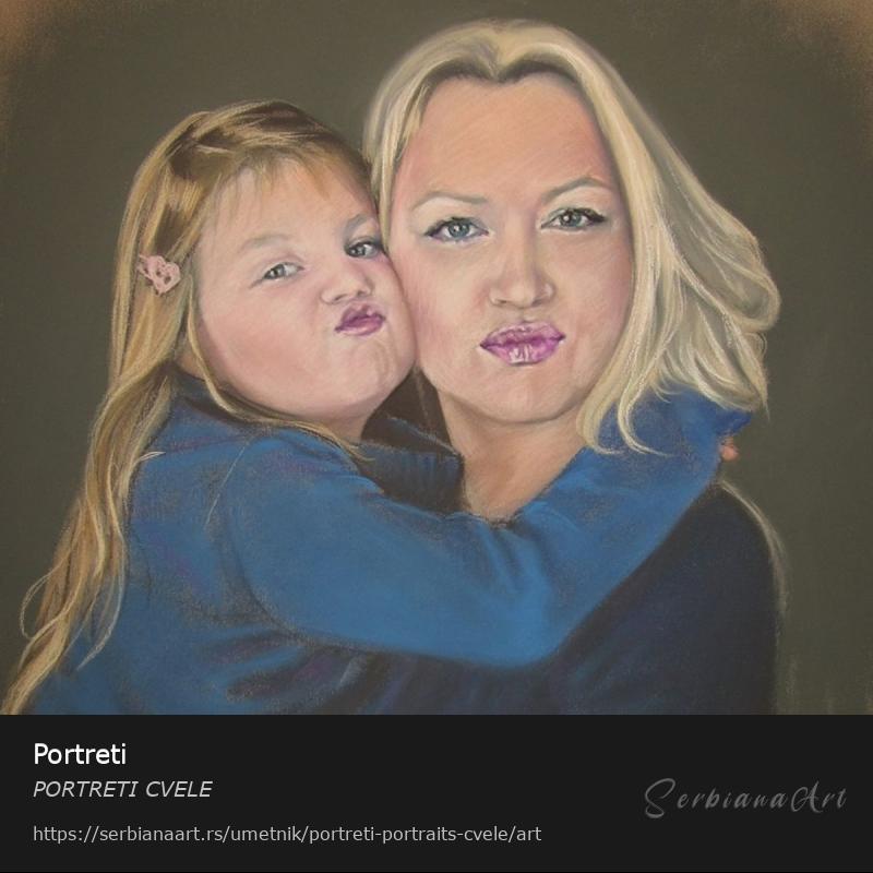 Portreti, Pastel/Papir, PORTRETI CVELE