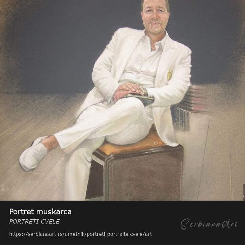Portret muskarca, Pastel/Papir, PORTRETI CVELE