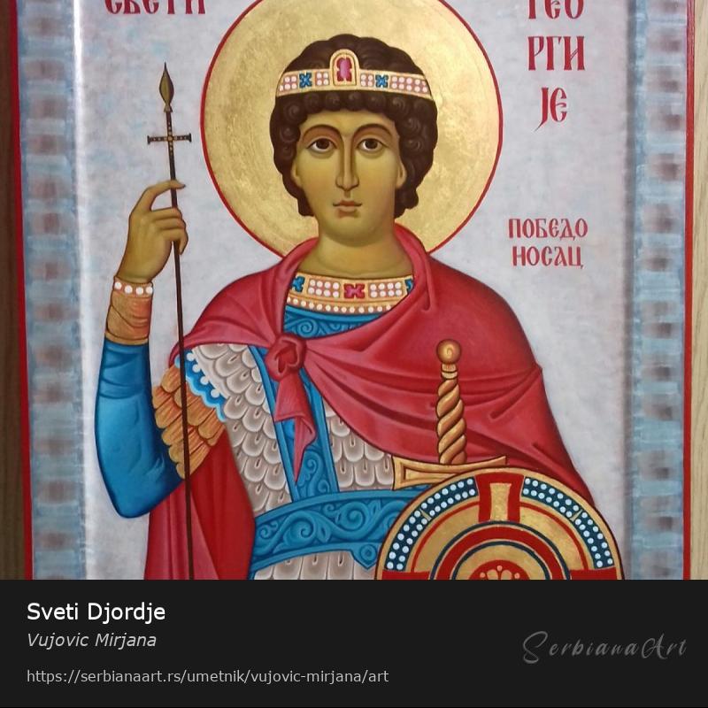Sveti Djordje, Jajčana tempera/Drvo, Vujovic Mirjana
