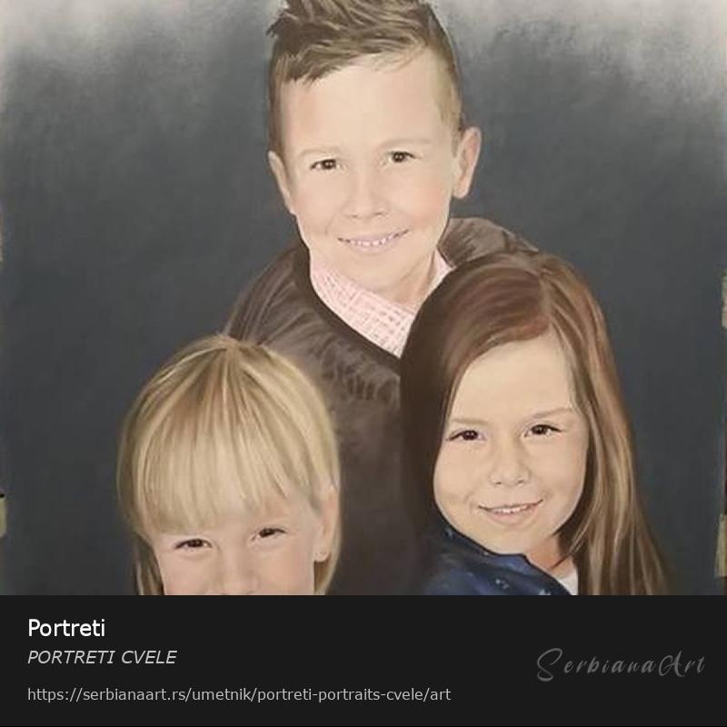 Portreti, Pastel/Papir, PORTRETI CVELE