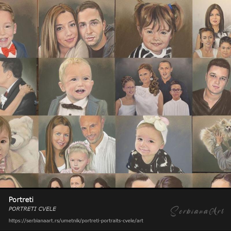 Portreti, Pastel/Papir, PORTRETI CVELE