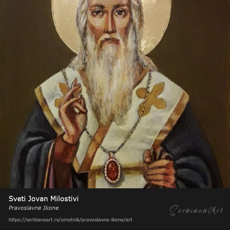 Sveti Jovan Milostivi, Jajčana tempera/Drvo, Pravoslavne Ikone