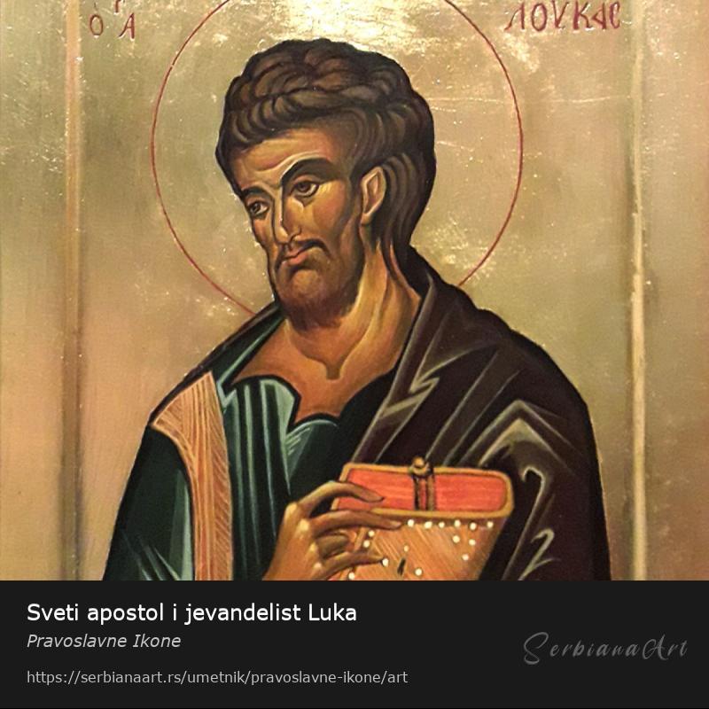 Sveti apostol i jevandelist Luka, Jajčana tempera/Drvo, Pravoslavne Ikone