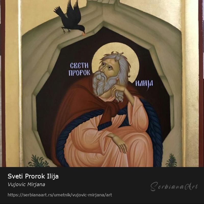 Sveti Prorok Ilija, Jajčana tempera/Drvo, Vujovic Mirjana