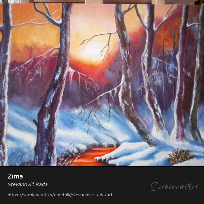 Zima, Kreativna rukotvorina/Platno, Stevanović Rada