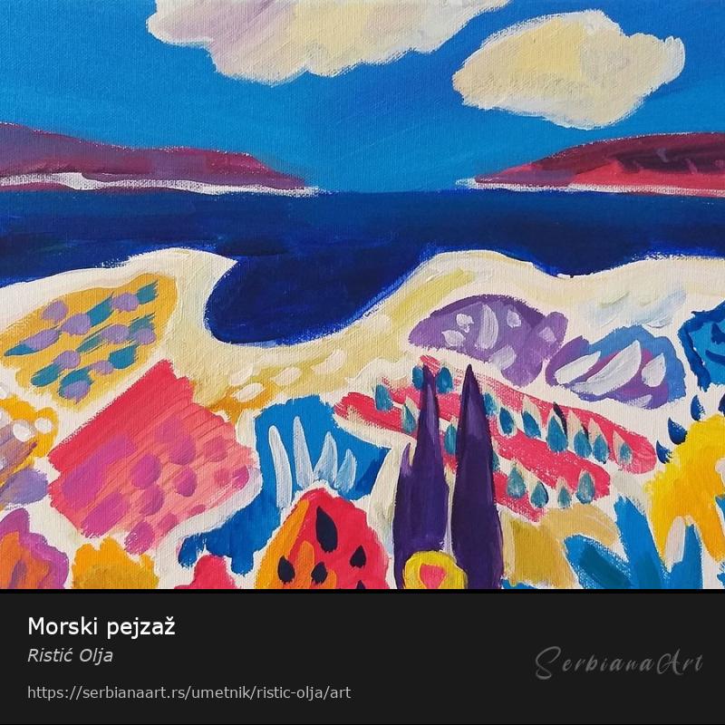 Morski pejzaž, Akrilik/Platno, Ristić Olja