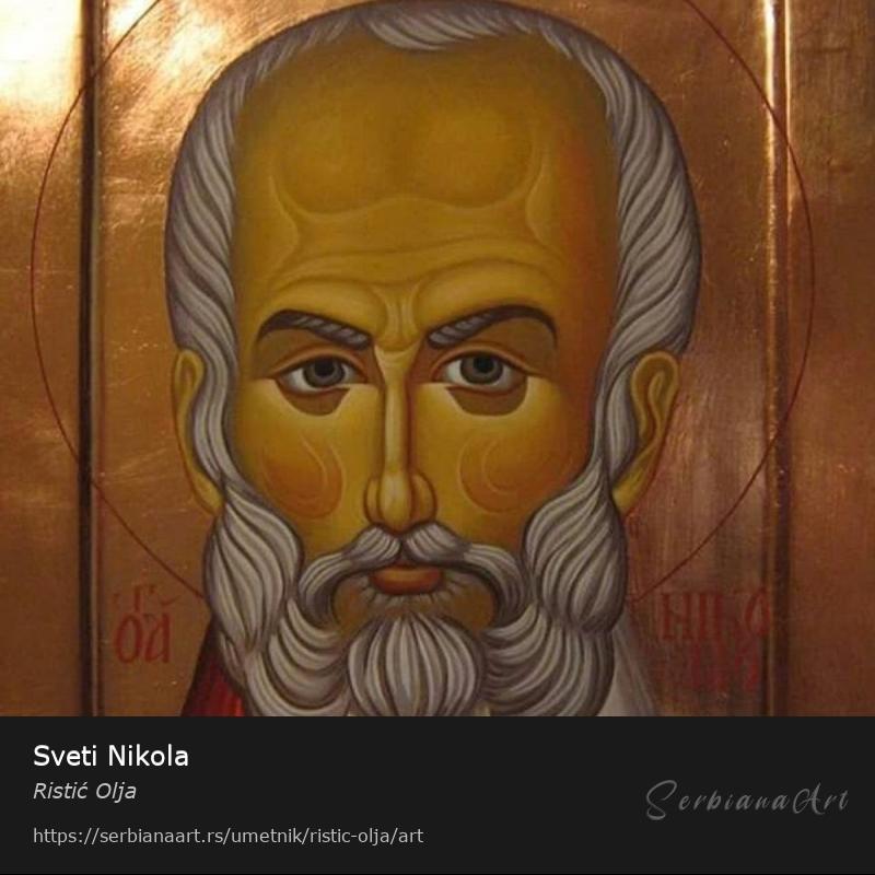Sveti Nikola, Jajčana tempera/Drvo, Ristić Olja