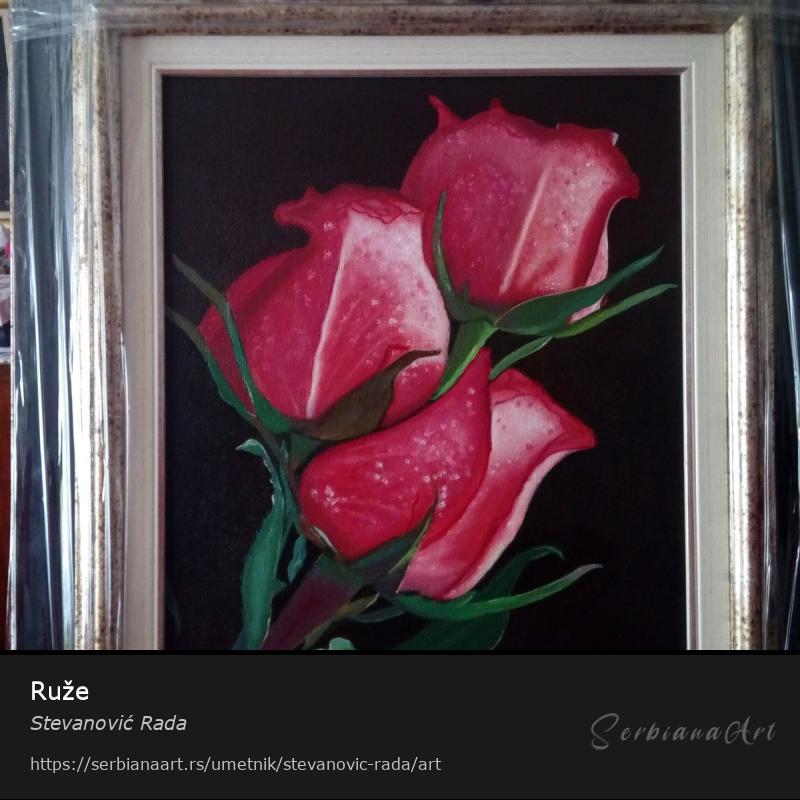 Ruže, Kreativna rukotvorina/Platno, Stevanović Rada