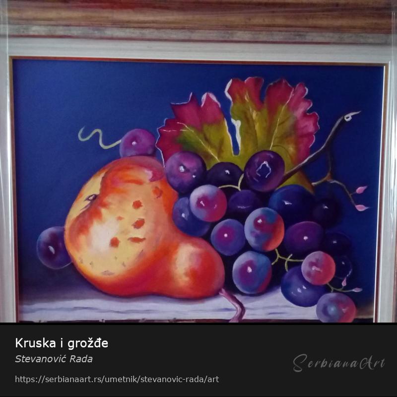 Kruska i grožđe, Kreativna rukotvorina/Platno, Stevanović Rada