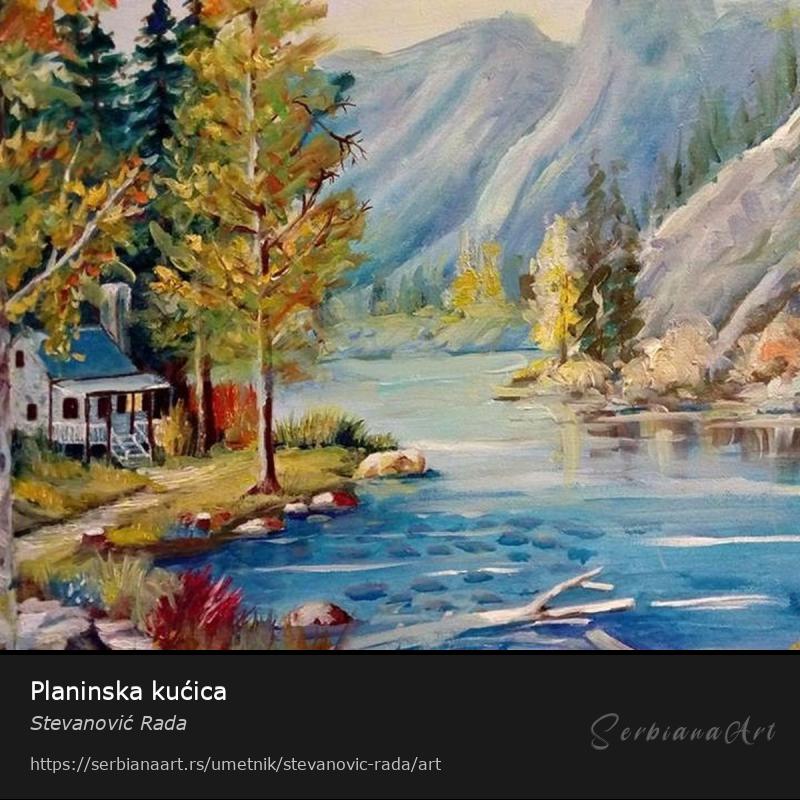 Planinska kućica, Kreativna rukotvorina/Platno, Stevanović Rada