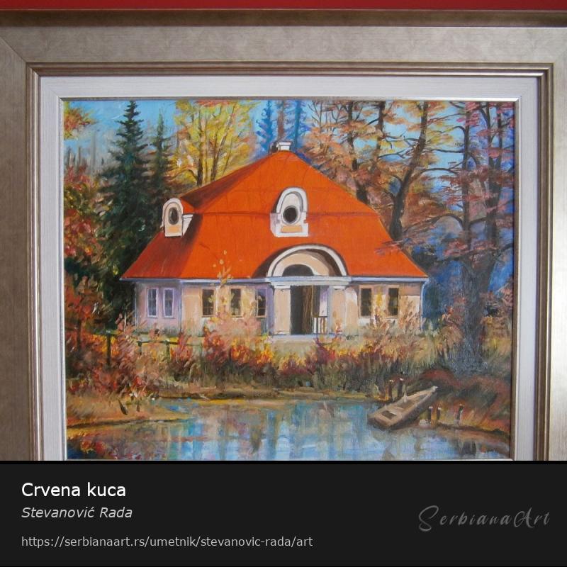 Crvena kuca, Kreativna rukotvorina/Platno, Stevanović Rada