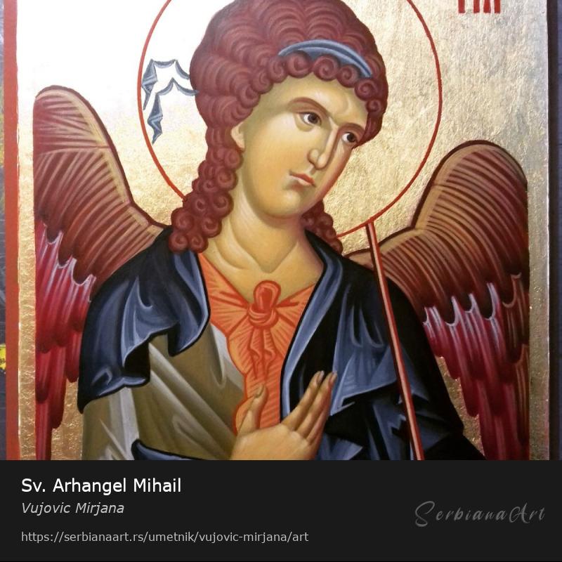 Sv. Arhangel Mihail, Jajčana tempera/Drvo, Vujovic Mirjana