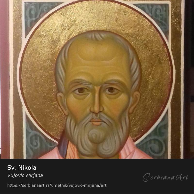 Sv. Nikola, Jajčana tempera/Drvo, Vujovic Mirjana