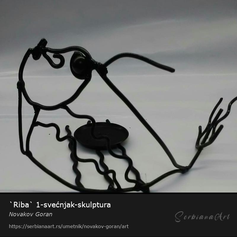 `Riba` 1-svećnjak-skulptura, Kreativna rukotvorina/Metal, Novakov Goran