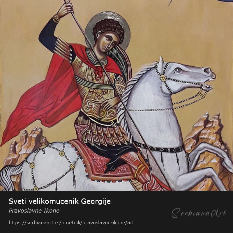 Sveti velikomucenik Georgije, Jajčana tempera/Drvo, Pravoslavne Ikone