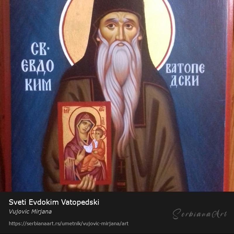 Sveti Evdokim Vatopedski, Jajčana tempera/Platno, Vujovic Mirjana