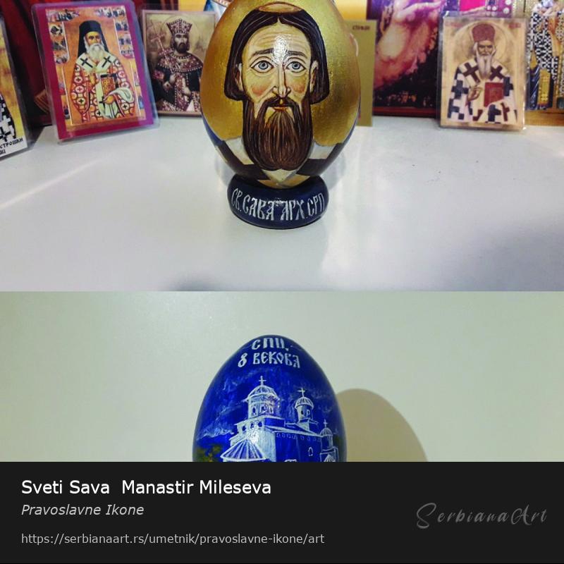 Sveti Sava  Manastir Mileseva, Jajčana tempera/Drvo, Pravoslavne Ikone