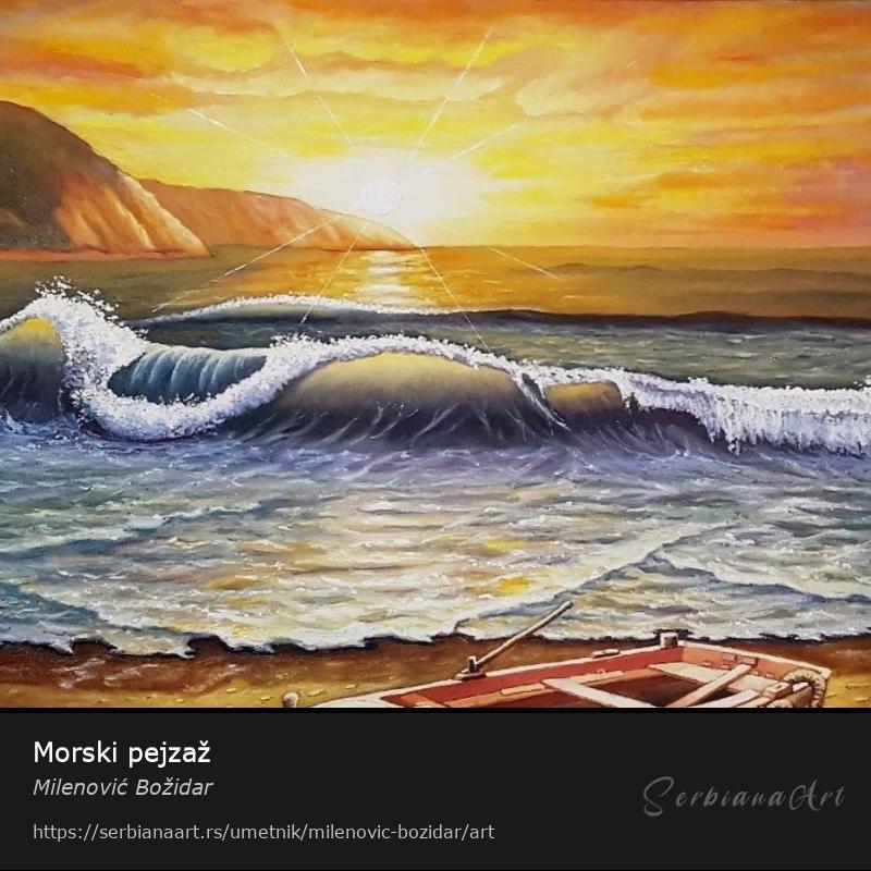 Morski pejzaž, Ulje/Platno, Milenović Božidar