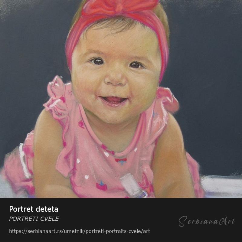 Portret deteta, Pastel/Papir, PORTRETI CVELE
