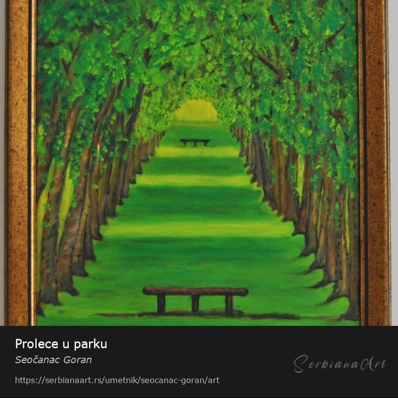 Prolece u parku, Ulje/Platno, Seočanac Goran