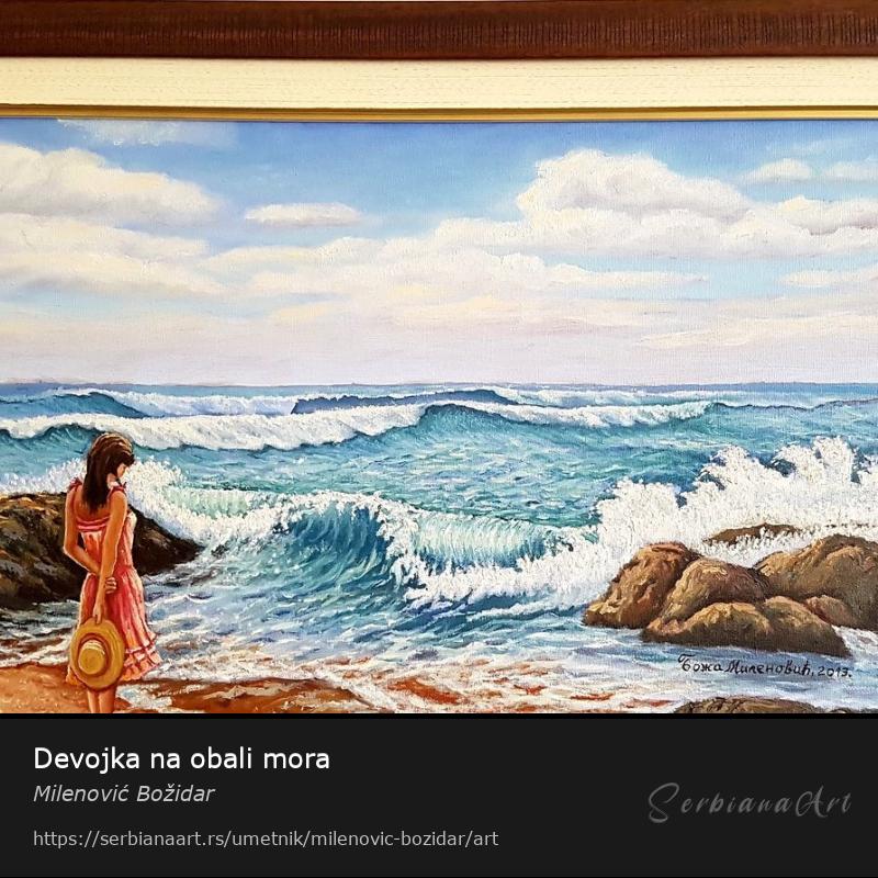 Devojka na obali mora, Ulje/Platno, Milenović Božidar