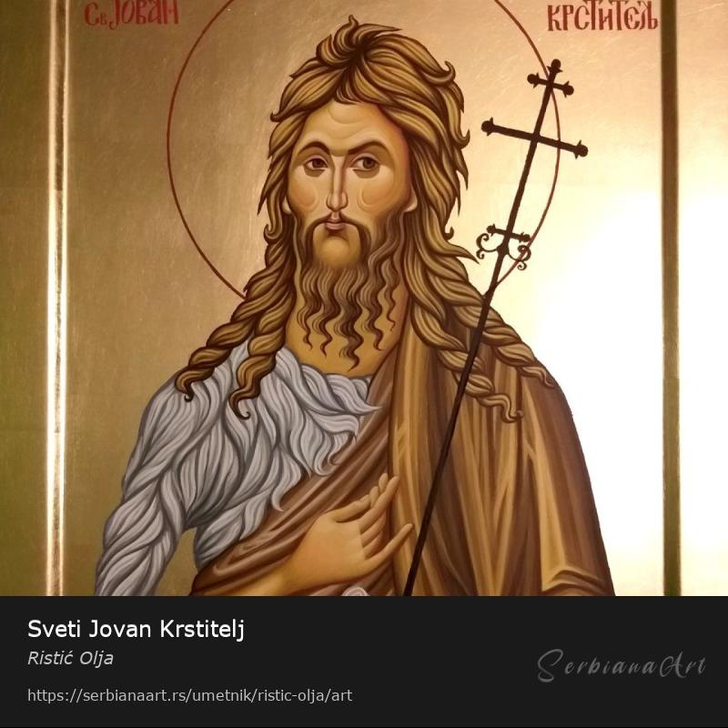 Sveti Jovan Krstitelj, Jajčana tempera/Drvo, Ristić Olja