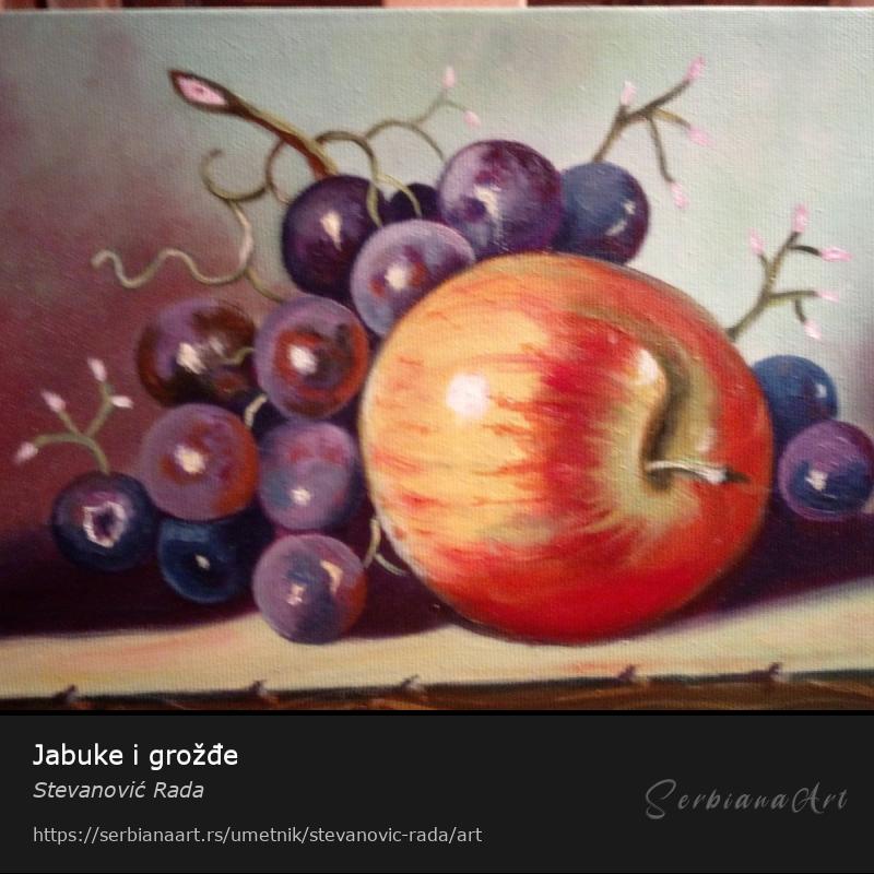 Jabuke i grožđe, Kreativna rukotvorina/Platno, Stevanović Rada