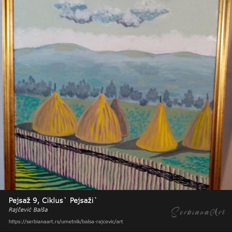 Pejsaž 9, Ciklus` Pejsaži`, Akrilik/Medijapan, Rajčević Balša