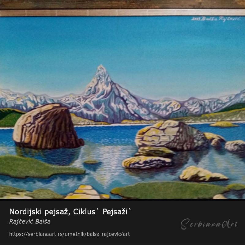 Nordijski pejsaž, Ciklus` Pejsaži`, Ulje/Platno, Rajčević Balša