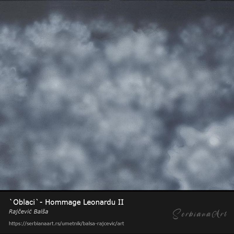 `Oblaci`- Hommage Leonardu II, Akrilik/Platno, Rajčević Balša
