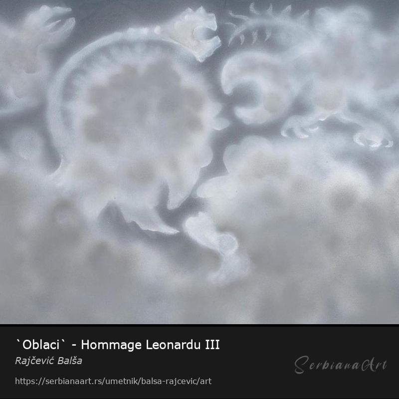 `Oblaci` - Hommage Leonardu III, Akrilik/Platno, Rajčević Balša