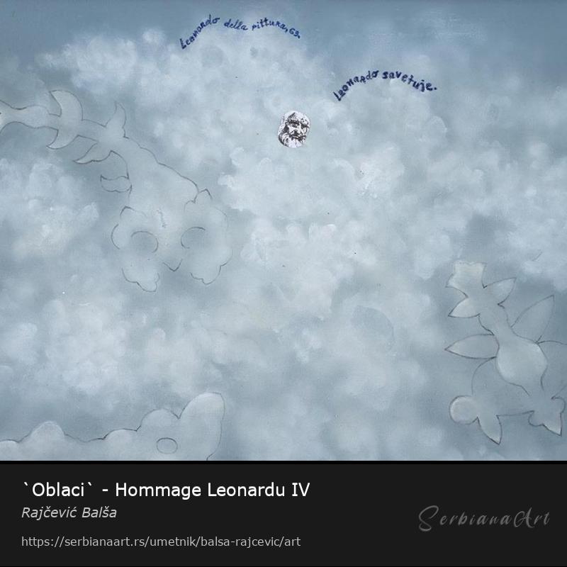 `Oblaci` - Hommage Leonardu IV, Akrilik/Platno, Rajčević Balša