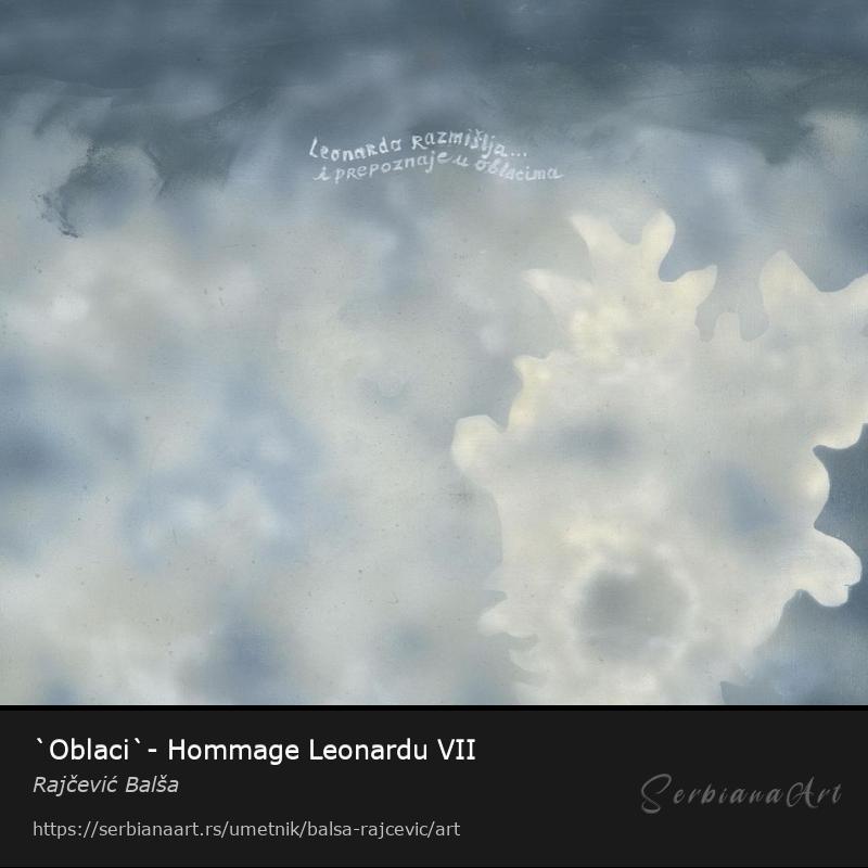 `Oblaci`- Hommage Leonardu VII, Akrilik/Platno, Rajčević Balša