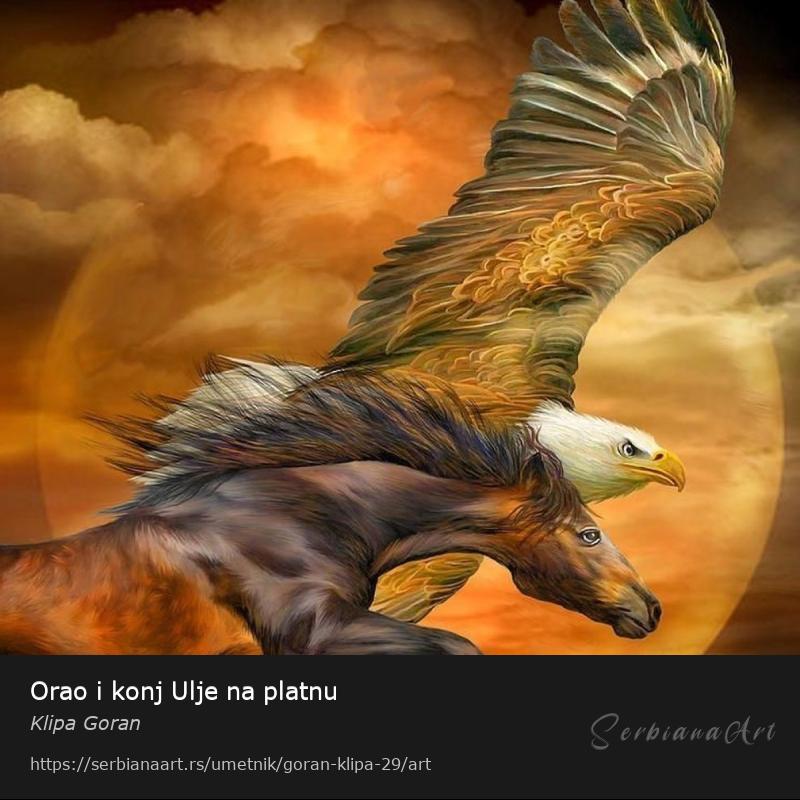 Orao i konj Ulje na platnu, Ulje/Platno, Klipa Goran